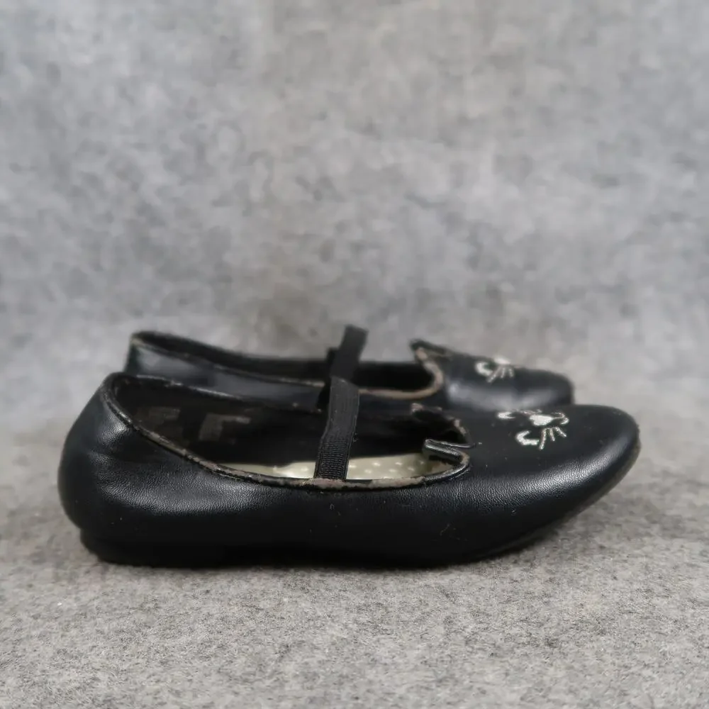 Wonder Nation Shoes Kids Toddler 9 Ballet Flats Mary Jane Cat Kitten Black